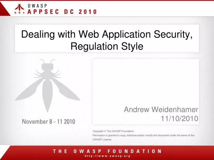 dealing with web application security regulation style