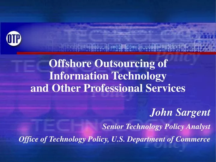 offshore outsourcing of information technology and other professional services