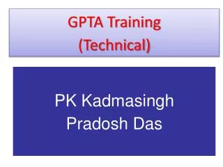 GPTA Training (Technical)
