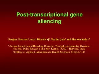 Post-transcriptional gene silencing