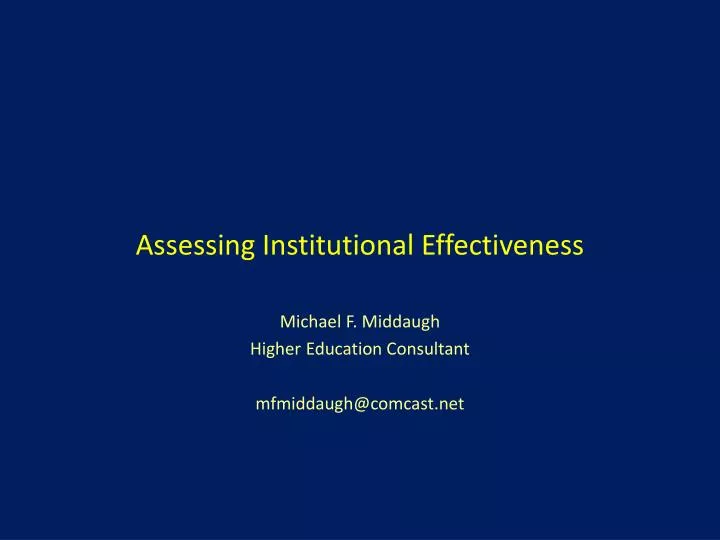 assessing institutional effectiveness