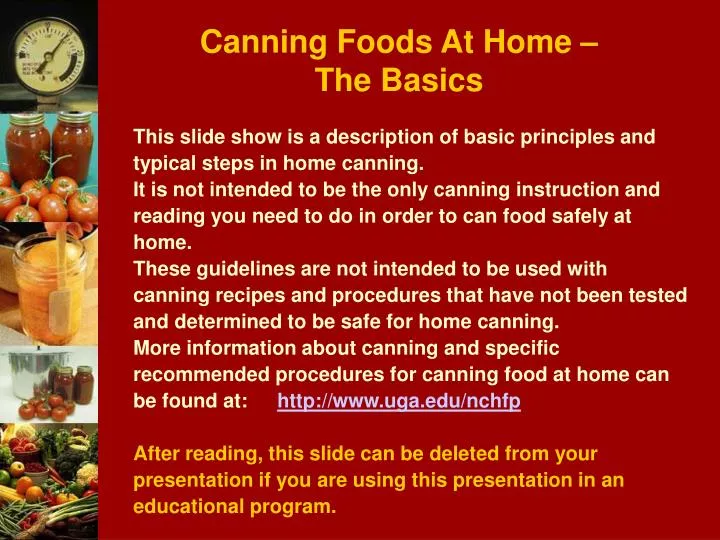 canning foods at home the basics