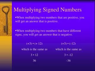 Multiplying Signed Numbers