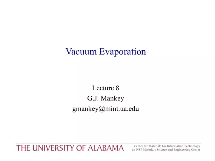 vacuum evaporation