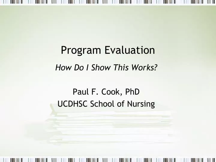program evaluation