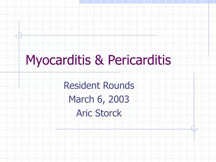 myocarditis pericarditis