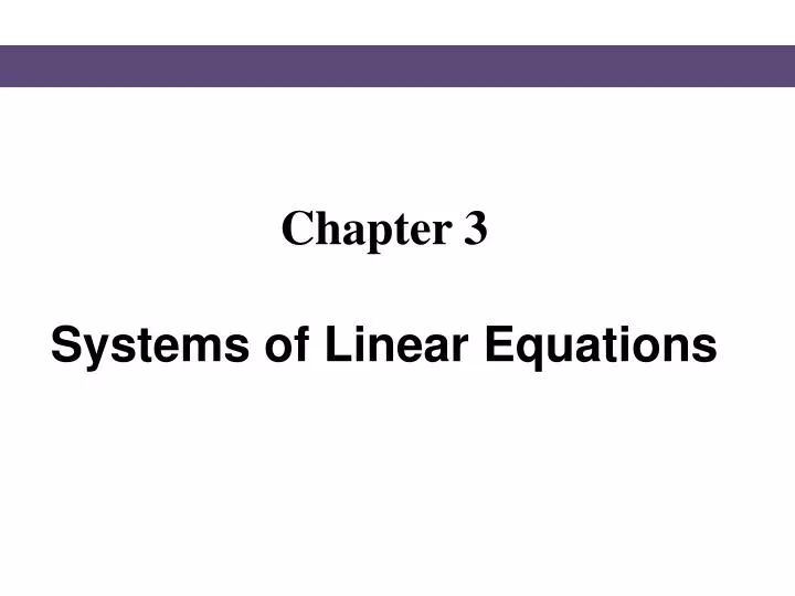 chapter 3 systems of linear equations