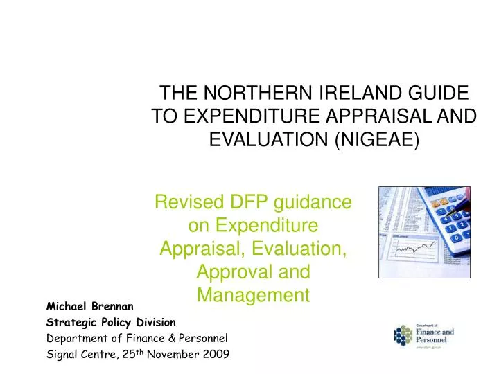 the northern ireland guide to expenditure appraisal and evaluation nigeae