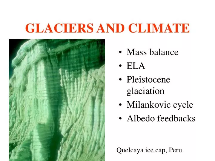 glaciers and climate