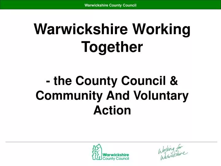 warwickshire working together the county council community and voluntary action
