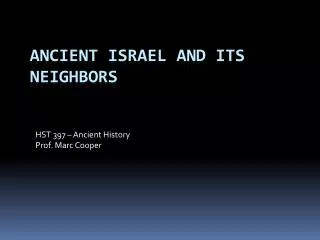 Ancient Israel and its Neighbors