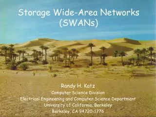 Storage Wide-Area Networks (SWANs)