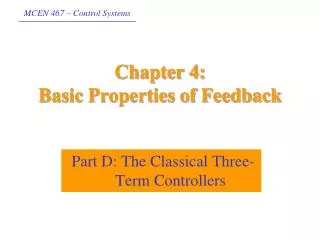 Chapter 4: Basic Properties of Feedback