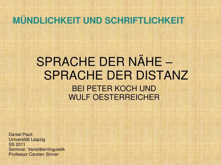 m ndlichkeit und schriftlichkeit