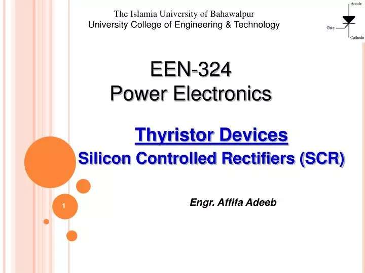 thyristor devices silicon controlled rectifiers scr