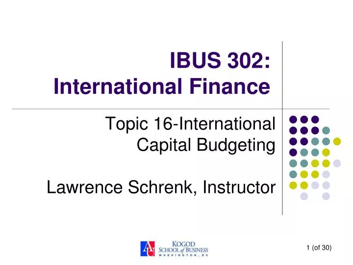 ibus 302 international finance