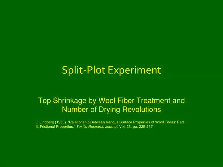 split plot experiment