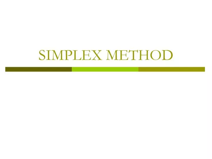 simplex method