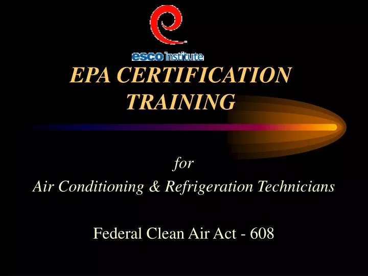 epa certification training