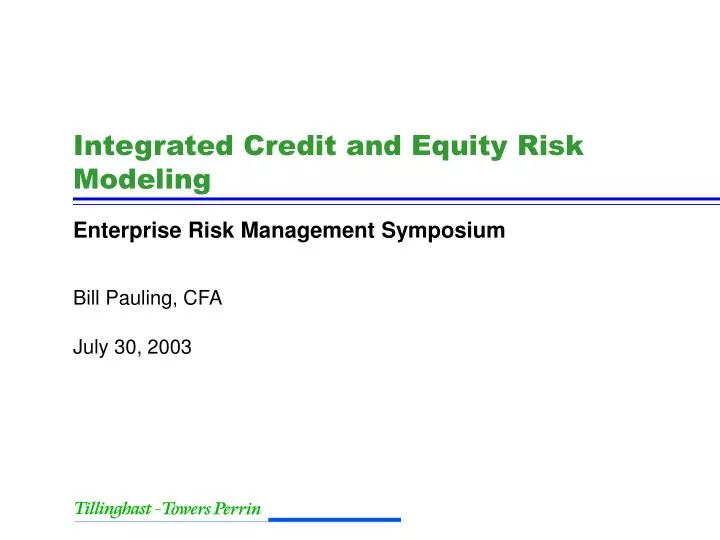 integrated credit and equity risk modeling