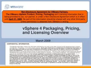 vSphere 4 Packaging, Pricing, and Licensing Overview