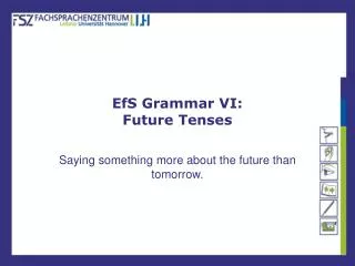 EfS Grammar VI: Future Tenses