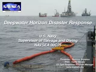 Deepwater Horizon Disaster Response U.S. Navy Supervisor of Salvage and Diving NAVSEA 00C25