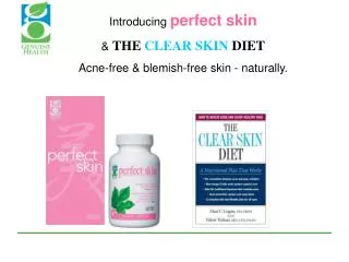 Introducing perfect skin &amp; THE CLEAR SKIN DIET Acne-free &amp; blemish-free skin - naturally.