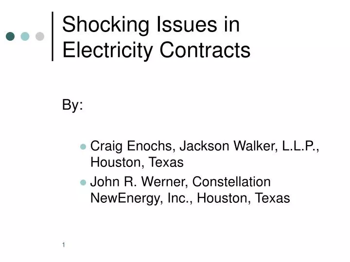 shocking issues in electricity contracts