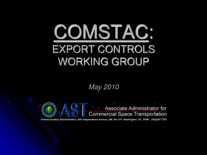 comstac export controls working group may 2010