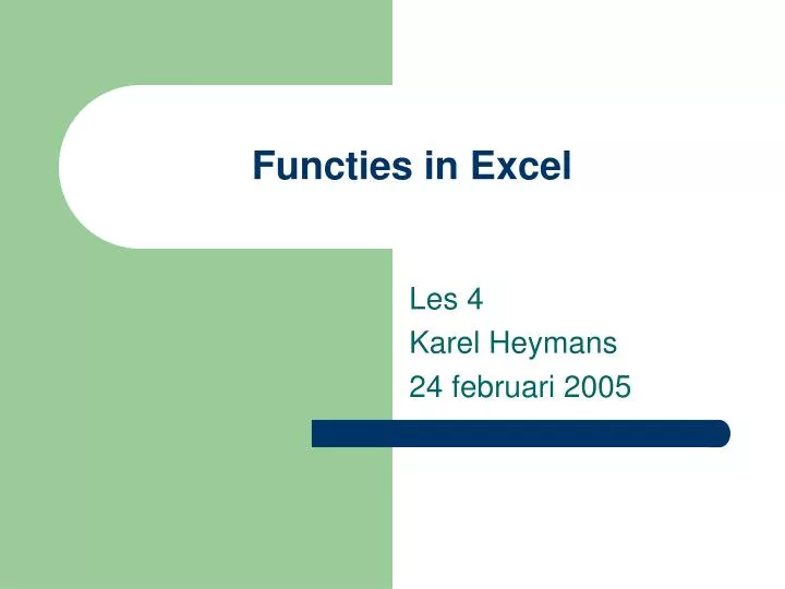 functies in excel