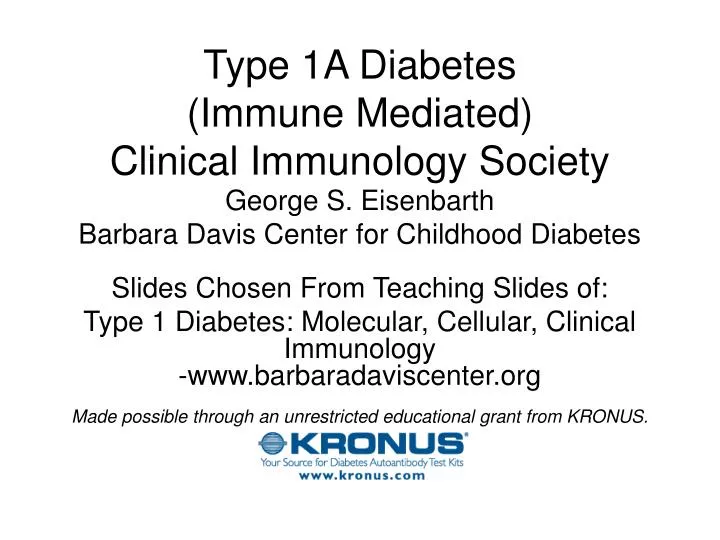 type 1a diabetes immune mediated clinical immunology society