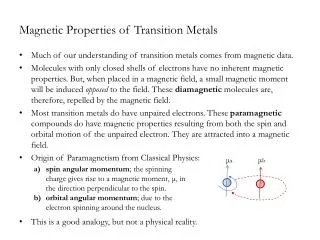 Magnetic Properties of Transition Metals