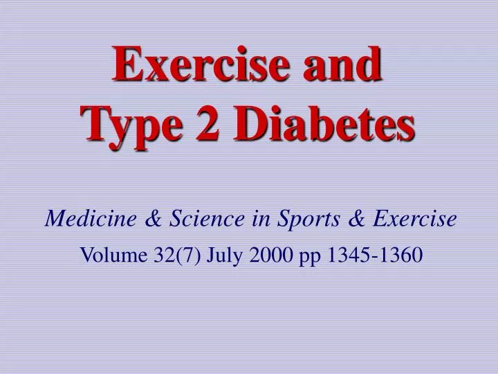 exercise and type 2 diabetes