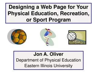Designing a Web Page for Your Physical Education, Recreation, or Sport Program