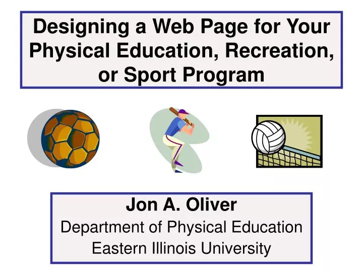 designing a web page for your physical education recreation or sport program