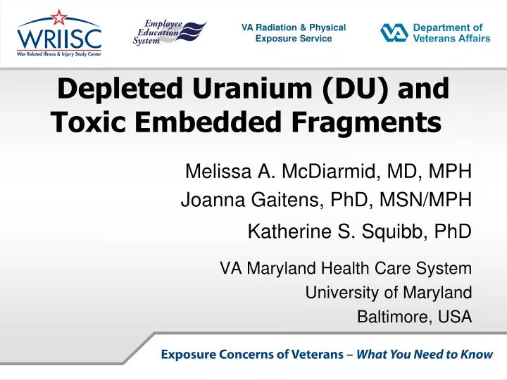 depleted uranium du and toxic embedded fragments