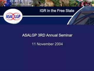 ASALGP 3RD Annual Seminar 11 November 2004