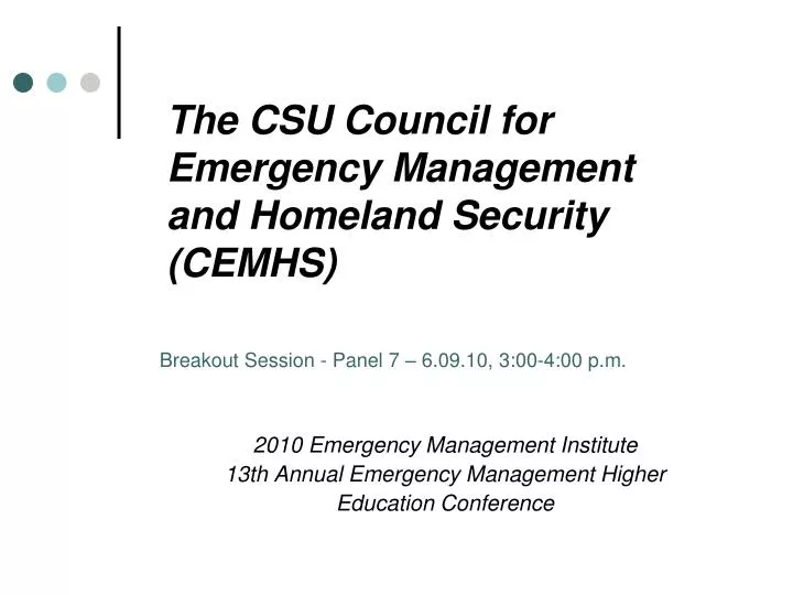 the csu council for emergency management and homeland security cemhs