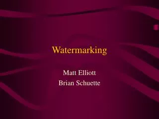 Watermarking