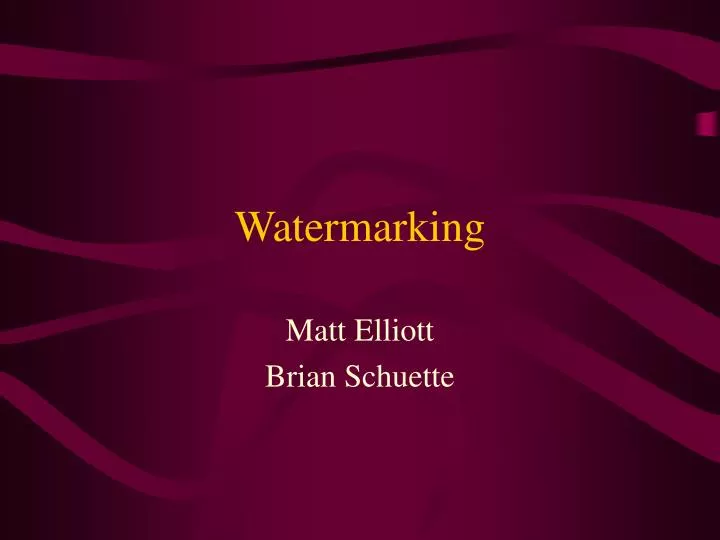 watermarking