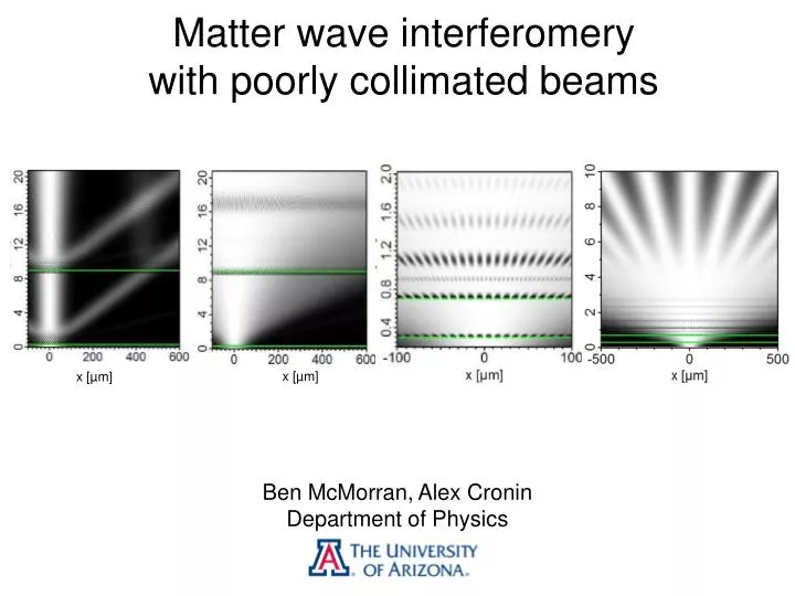 matter wave interferomery with poorly collimated beams