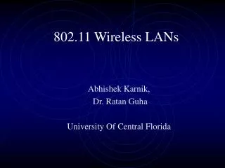 802.11 Wireless LANs
