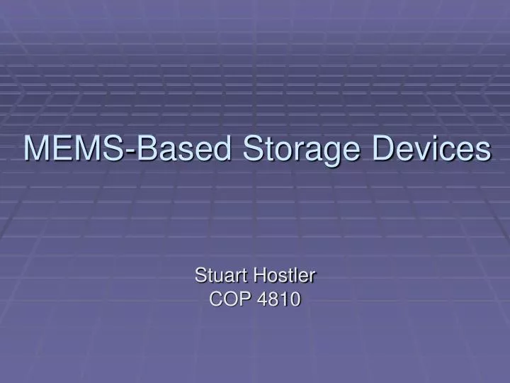 mems based storage devices