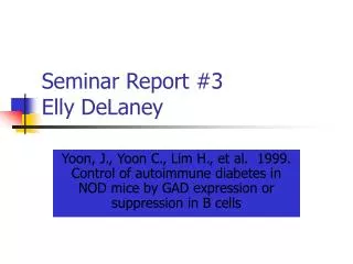 Seminar Report #3 Elly DeLaney
