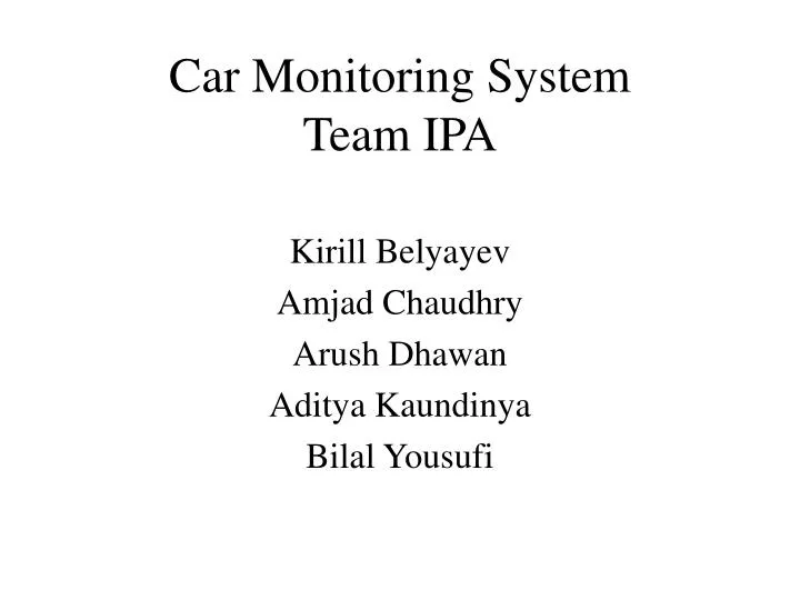 car monitoring system team ipa