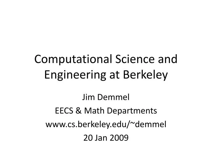 computational science and engineering at berkeley
