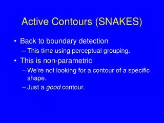Active Contours (SNAKES)