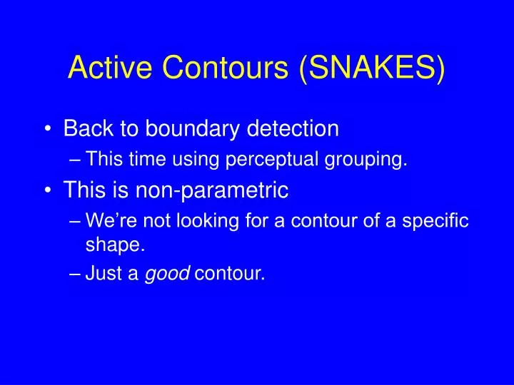 active contours snakes