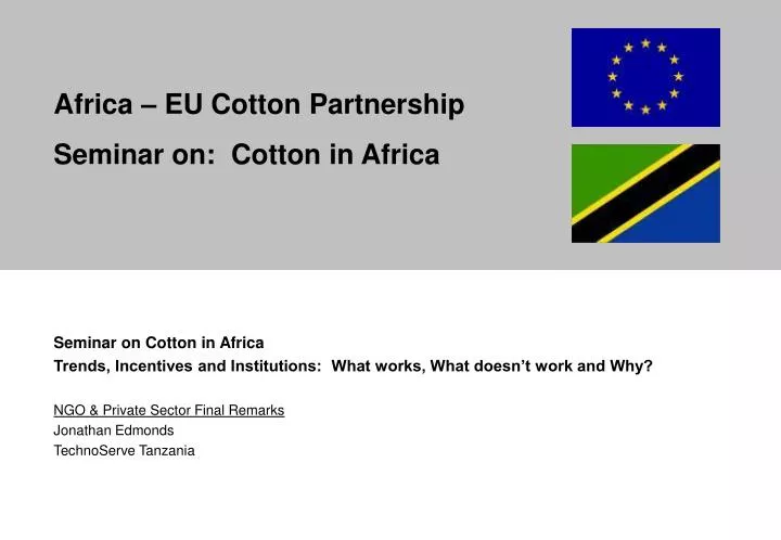 africa eu cotton partnership seminar on cotton in africa